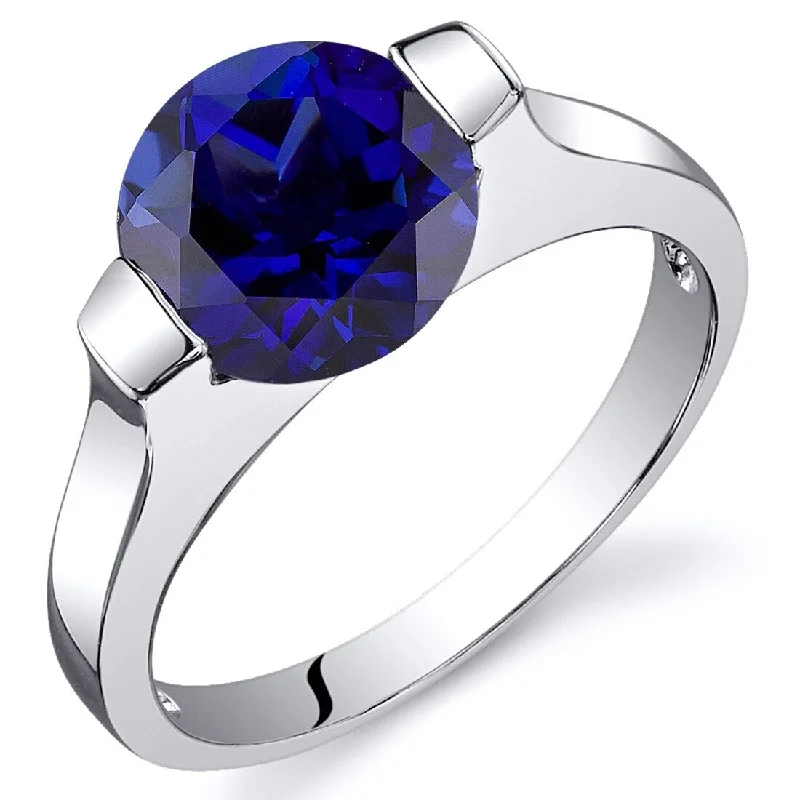 Women’s promise rings-Sterling Silver 2.75 ct Created Sapphire Solitaire Ring