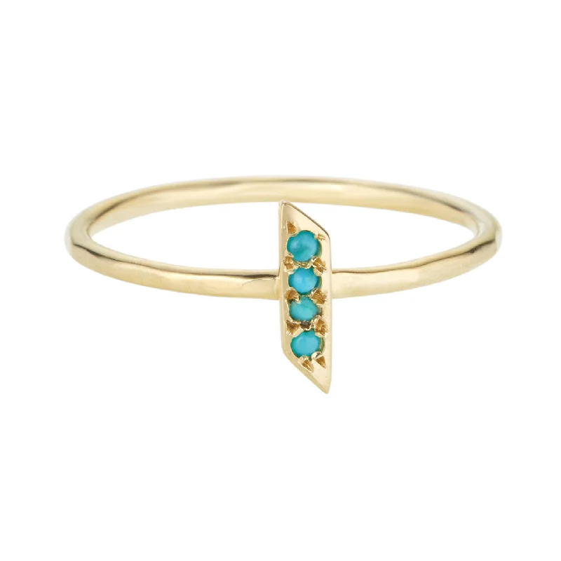 Women’s minimalist rings-Parallelogram Ring, Turquoise