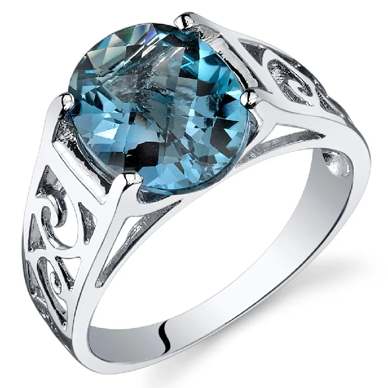 Women’s birthstone wedding rings-Sterling Silver 2.75 ct London Blue Topaz Solitaire Ring