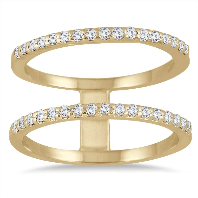 Women’s infinity rings-Marquee 3/8 Carat Diamond Double Row Ring in 10K Yellow Gold