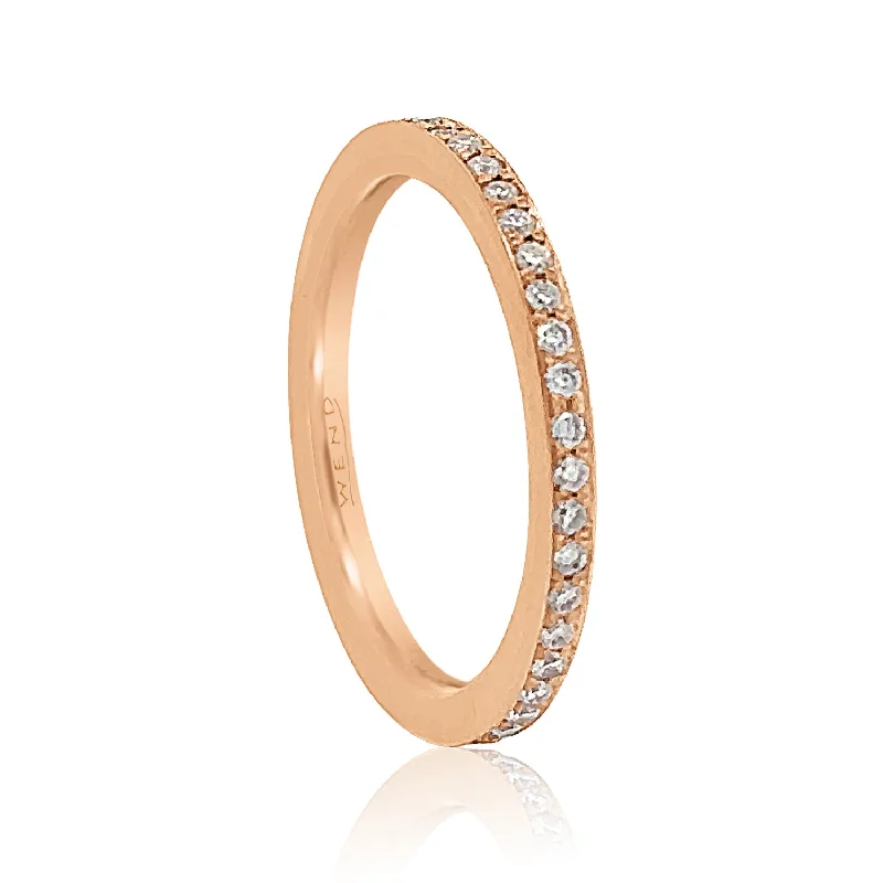 Women’s hammered rings-Red Gold Longitude Eternity Ring