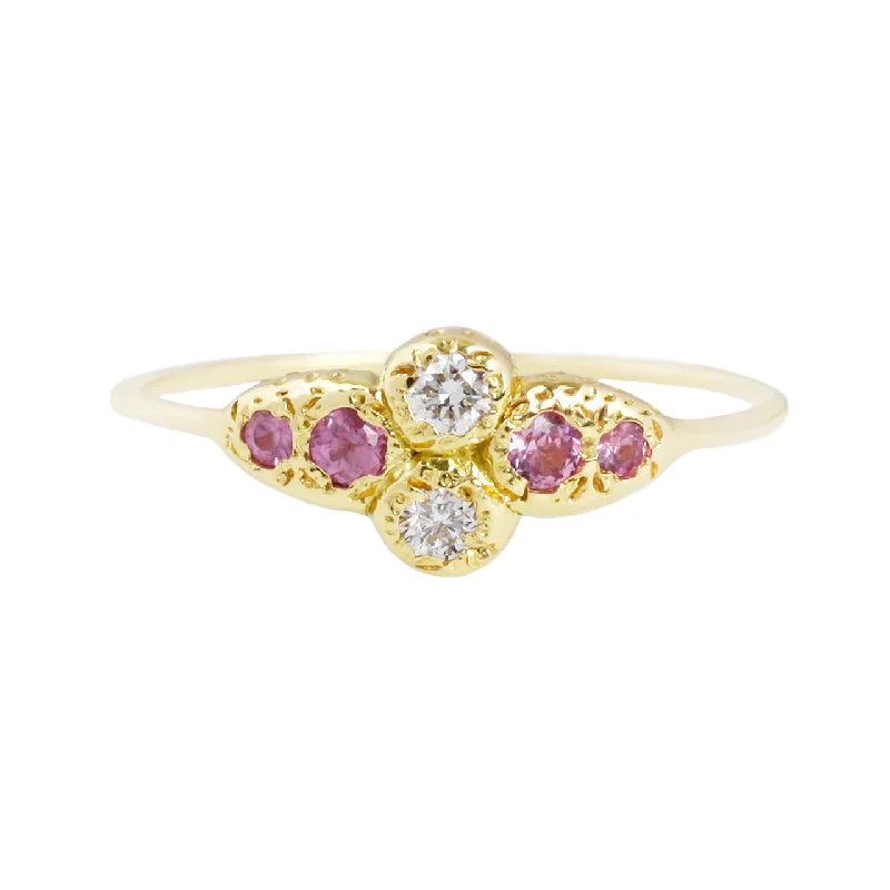 Women’s custom rings-Mariposa ring pink sapphires