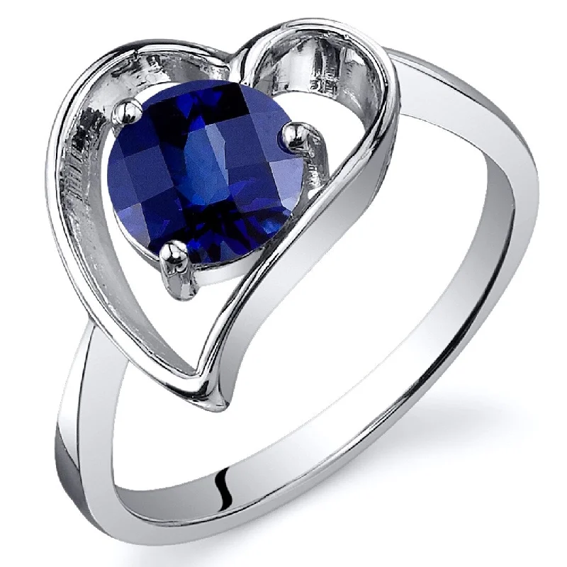 Women’s classic wedding rings-Sterling Silver 1.25 ct Created Sapphire Solitaire Ring