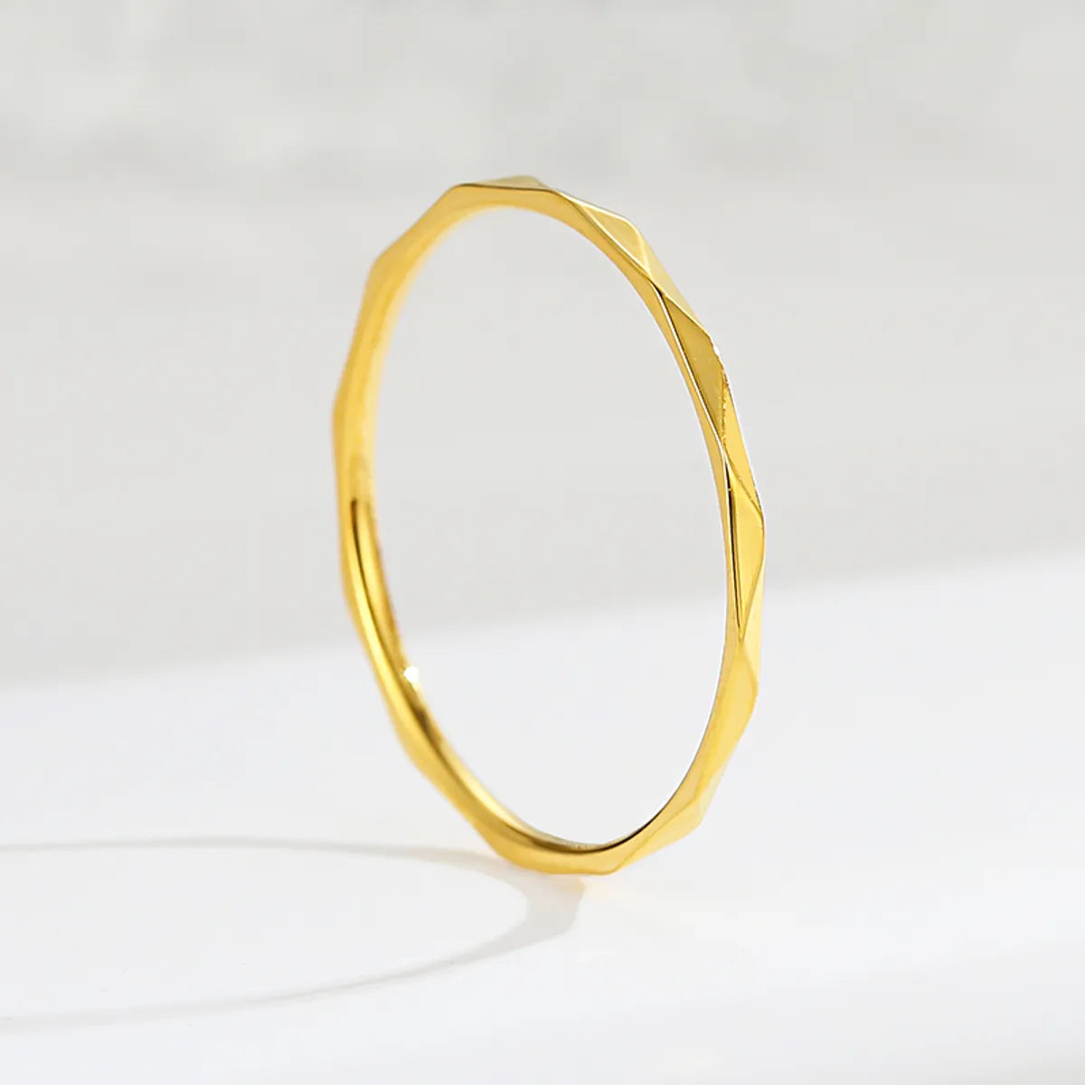 Women’s hammered rings-Wholesale Simple Style Solid Color Titanium Steel Gold Plated Rings