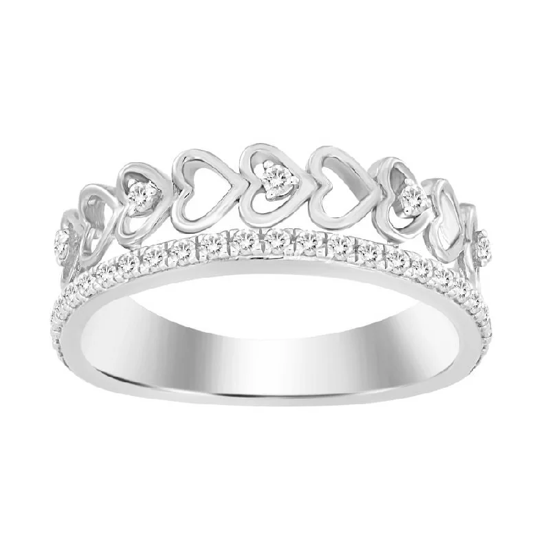 Women’s wedding rings-LADIES RING 0.20CT ROUND DIAMOND 14K WHITE GOLD (SI QUALITY)