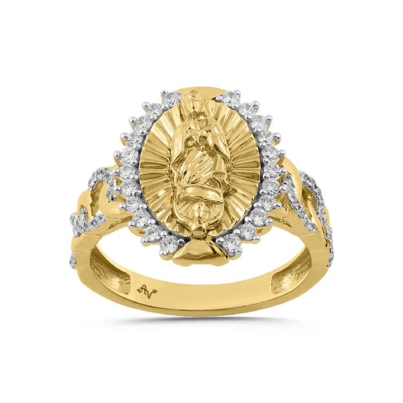 Women’s gemstone engagement rings-LADIES RING 0.33CT ROUND DIAMOND 10K YELLOW GOLD