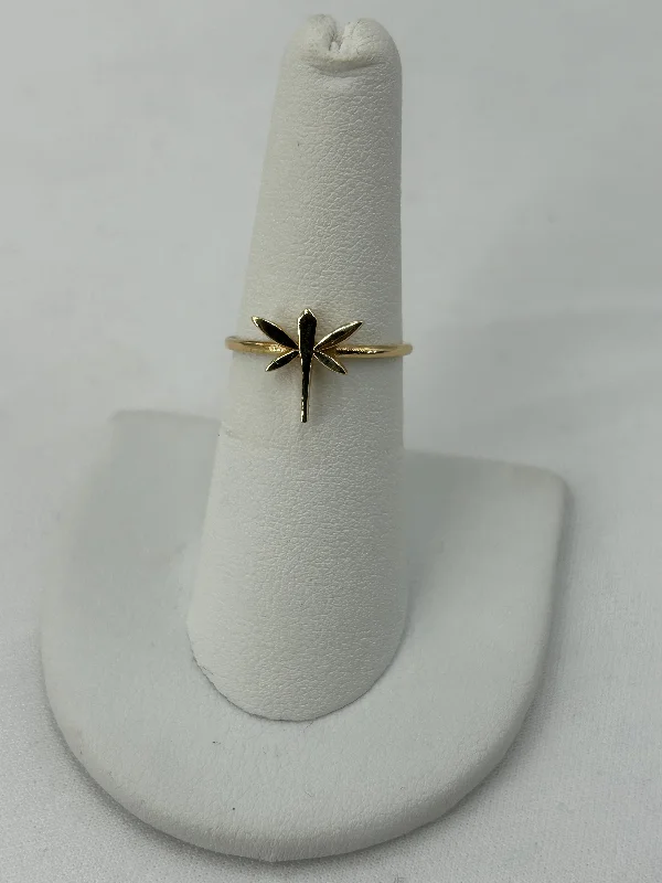 Women’s handmade rings-14kt yg dragon fly ring size 6.5 1.24g