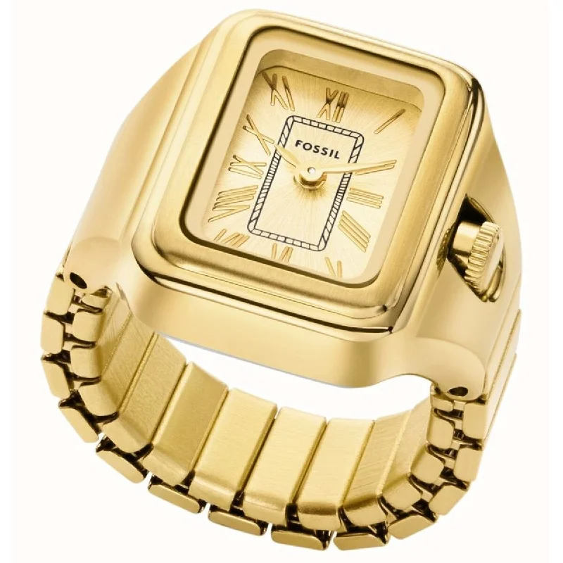 Women’s vintage engagement rings-Fossil Women's Raquel Watch Ring Gold Dial Watch - ES5343 - 6 (36)