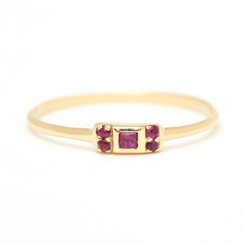 Women’s wedding bands-Vivian Ring, Ruby