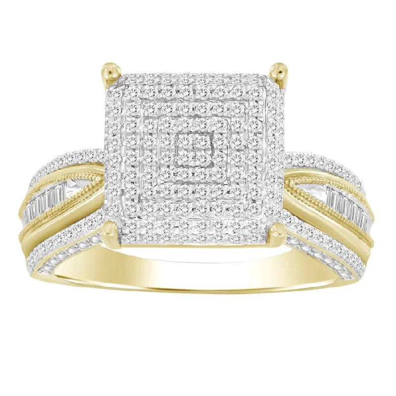 Women’s designer rings-LADIES RING 0.50CT ROUND DIAMOND 10K YELLOW GOLD