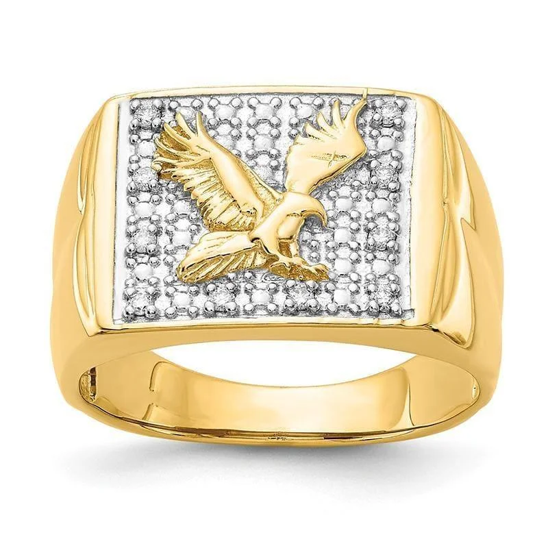 Women’s gemstone rings-14k Diamond Men's Eagle Ring