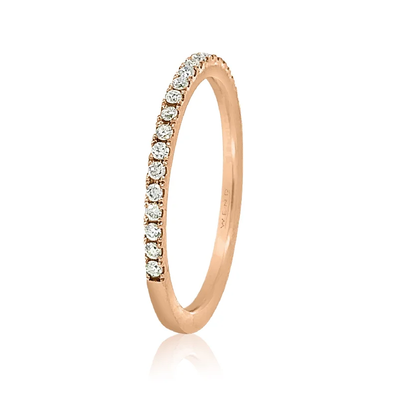 Women’s artistic rings-Red Gold Latitude Half Eternity Ring